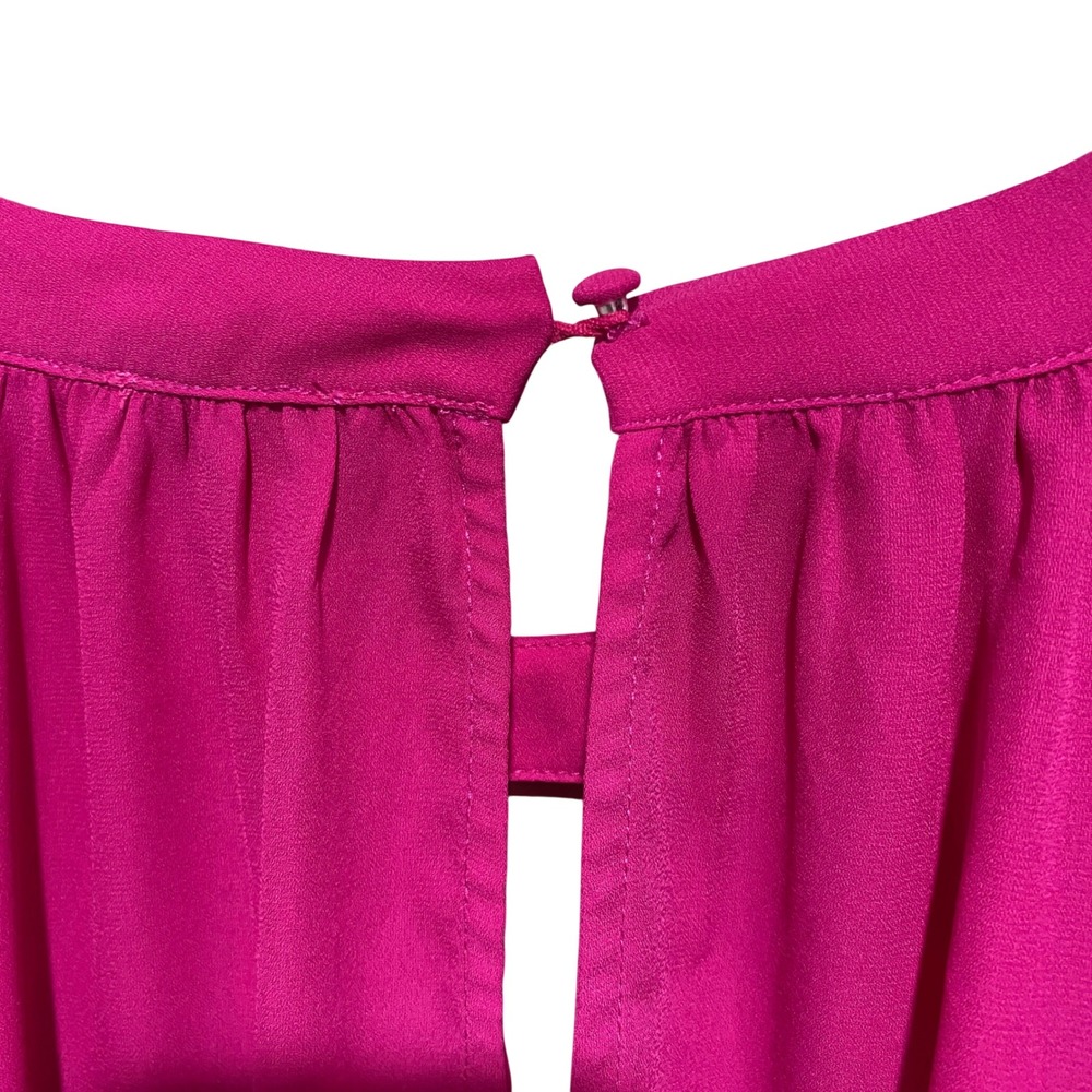 Vince Camuto‎ Womens 1X Pink Keyhole Pleated Long Sleeve Blouse Top Relaxed Fit - Picture 9 of 12
